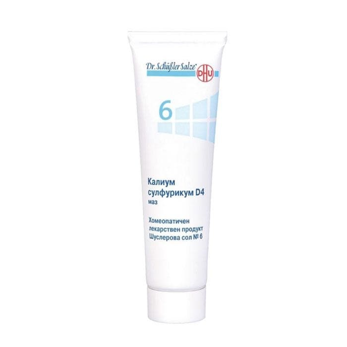 ШУСЛЕРОВИ СОЛИ НОМЕР 6 КАЛИУМ СУЛФУРИКУМ D4 унгвент 50 гр. / DR. SCHUESSLER SALTS NUMBER 6 KALIUM SULFURICUM D4 ointment