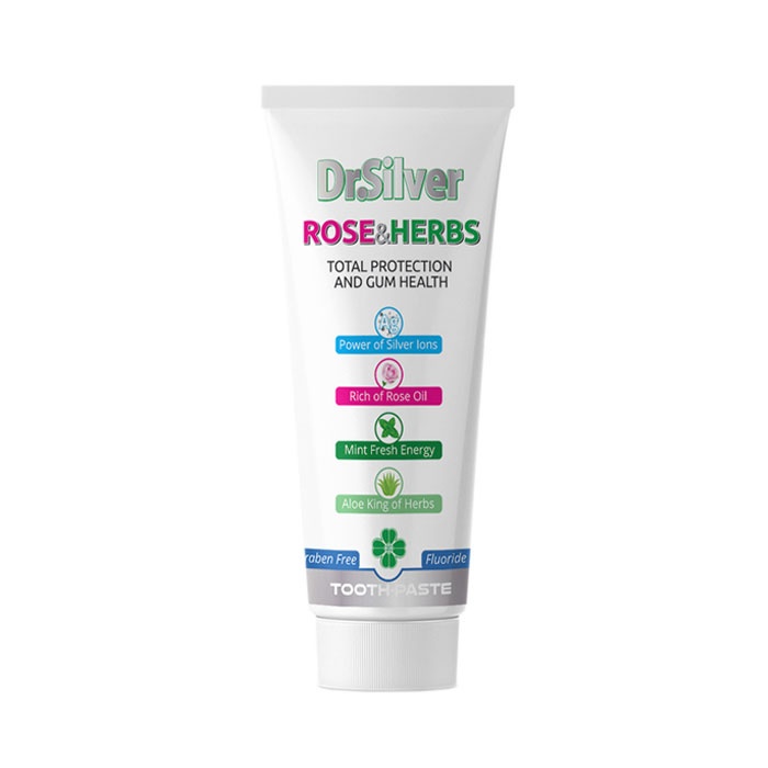 ПАСТА ЗА ЗЪБИ ДОКТОР СИЛВЪР С РОЗА И БИЛКИ 75 мл. / DR. SILVER ROSE &amp; HERBS TOOTHPASTE
