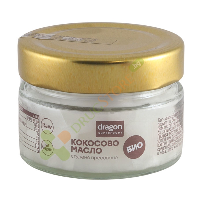 БИО КОКОСОВО МАСЛО СТУДЕНО ПРЕСОВАНО 100 мл / DRAGON SUPERFOODS BIO COCONUT OIL