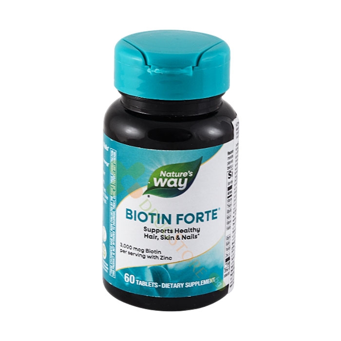 БИОТИН ФОРТЕ + ЦИНК таблетки 60 броя / NATURE&#039;S WAY BIOTIN FORTE + ZINC