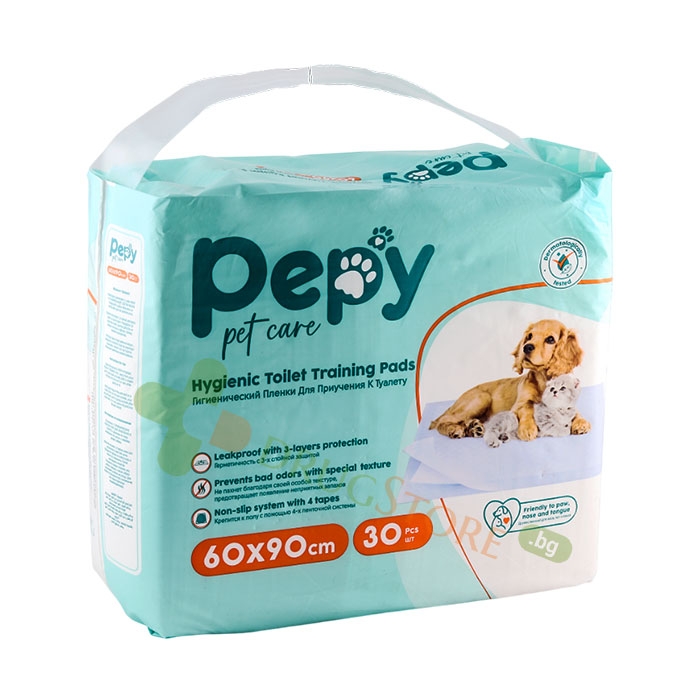 ХИГИЕННИ ПОДЛОЖКИ ЗА ДОМАШНИ ЛЮБИМЦИ 60 см /90 см 30 броя / PEPY PET CARE HYGIENIC PETS PADS 60 cm /90 cm