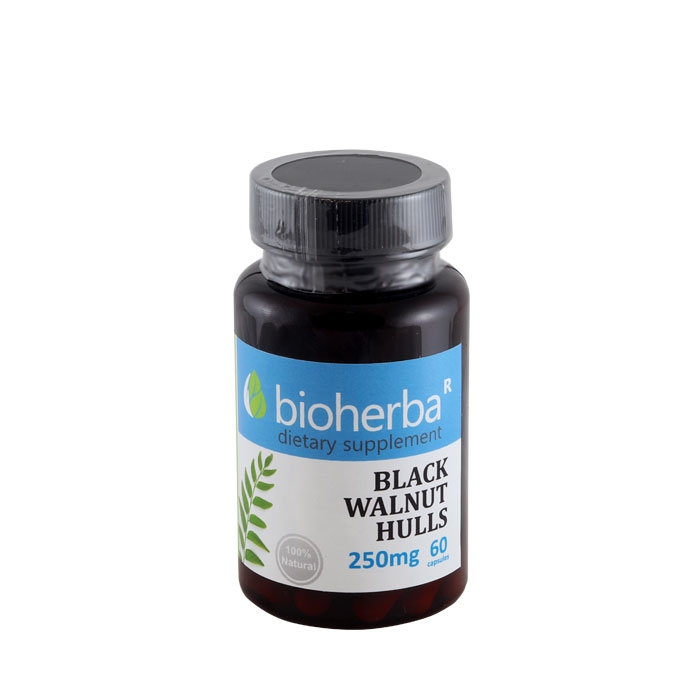 БИОХЕРБА ЧЕРЕН ОРЕХ капсули 250 мг. 60 броя / BIOHERBA BLACK WALNUT HULLS