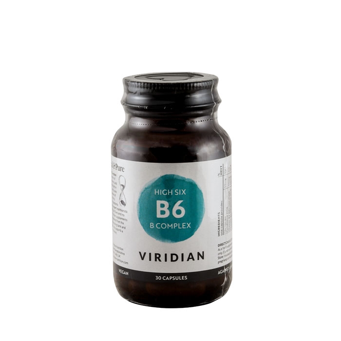 ВИТАМИН B - КОМПЛЕКС С ВИСОКО СЪДЪРЖАНИЕ НА B6 капсули 30 броя / VIRIDIAN HIGH SIX B - COMPLEX B6