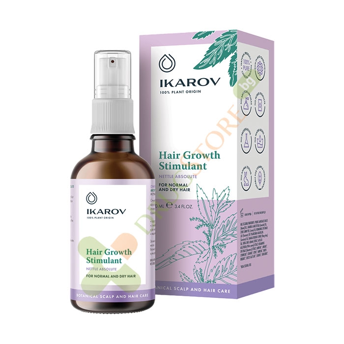ИКАРОВ СТИМУЛАНТ ЗА РАСТЕЖ НА КОСАТА С КОПРИВА 100 мл / IKAROV HAIR GROWTH STIMULANT FOR NORMAL &amp; DRY HAIR