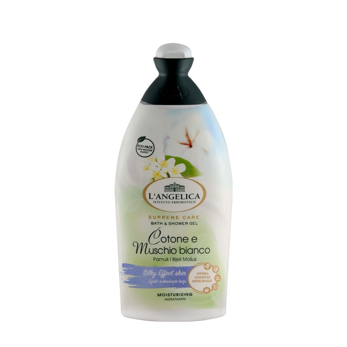 ОМЕКОТЯВАЩ ДУШ - ГЕЛ И ПЯНА ЗА ВАНА С ПАМУК И БЯЛ МУСКУС 500 мл / L&#039;ANGELICA OFFICINALIS SHOWER GEL &amp; BATH FOAM WITH COTONE AND MUSCHIO BIANCO