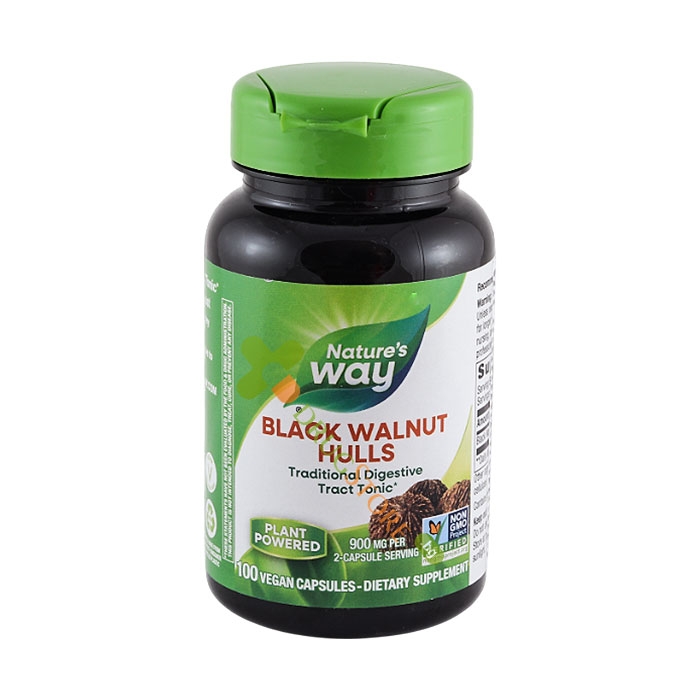 ЧЕРЕН ОРЕХ ШУШУЛКИ капсули 500 мг 100 броя / NATURE&#039;S WAY BLACK WALNUT HULLS