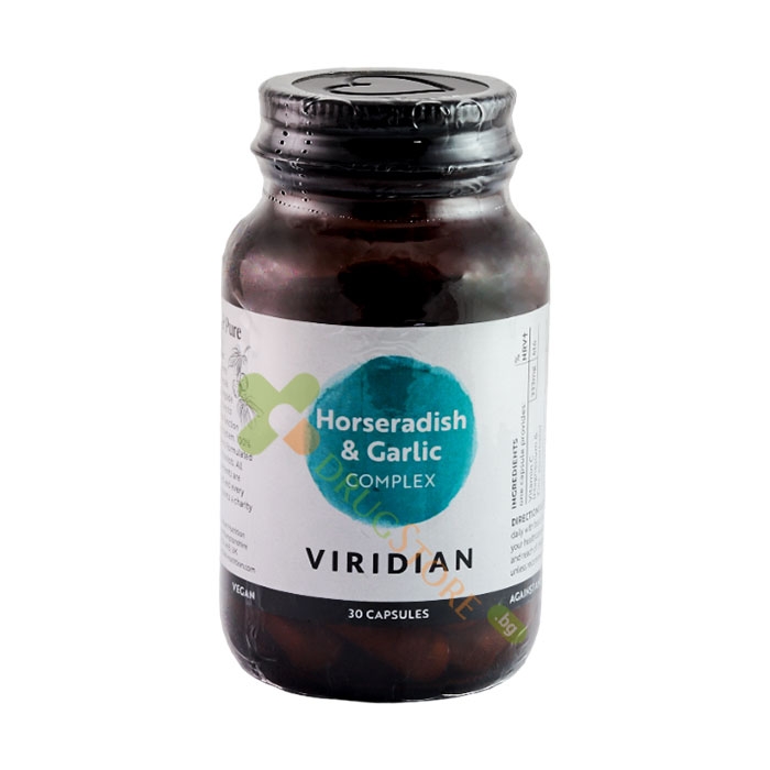 КОМПЛЕКС С ХРЯН, ЧЕСЪН, ЦИНК И ВИТАМИН Ц капсули 30 броя / VIRIDIAN HORSERADISH &amp; GARLIC COMPLEX