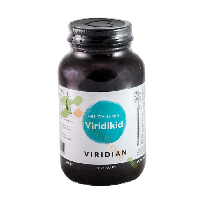 ВИРИДИКИД МУЛТИВИТАМИНИ И МИНЕРАЛИ ЗА ДЕЦА капсули 90 броя / VIRIDIAN VIRIDIKID MULTIVITAMIN &amp; MINERAL