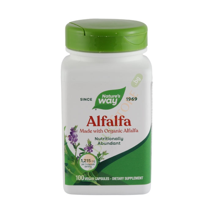 ЛЮЦЕРНА АЛФАЛФА капсули 405 мг 100 броя / NATURE&#039;S WAY ALFALFA