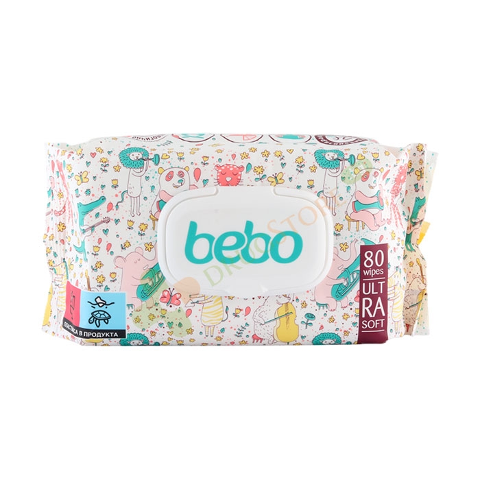 МОКРИ КЪРПИ УЛТРА СОФТ БЕБО 80 броя / BEBO WET WIPES ULTRA SOFT