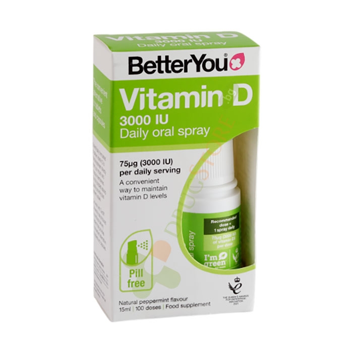 ИНТРА - ОРАЛЕН СПРЕЙ С ВИТАМИН D 3000 IU 15 мл / BETTER YOU DLUX 3000 DAILY VITAMIN D ORAL SPRAY