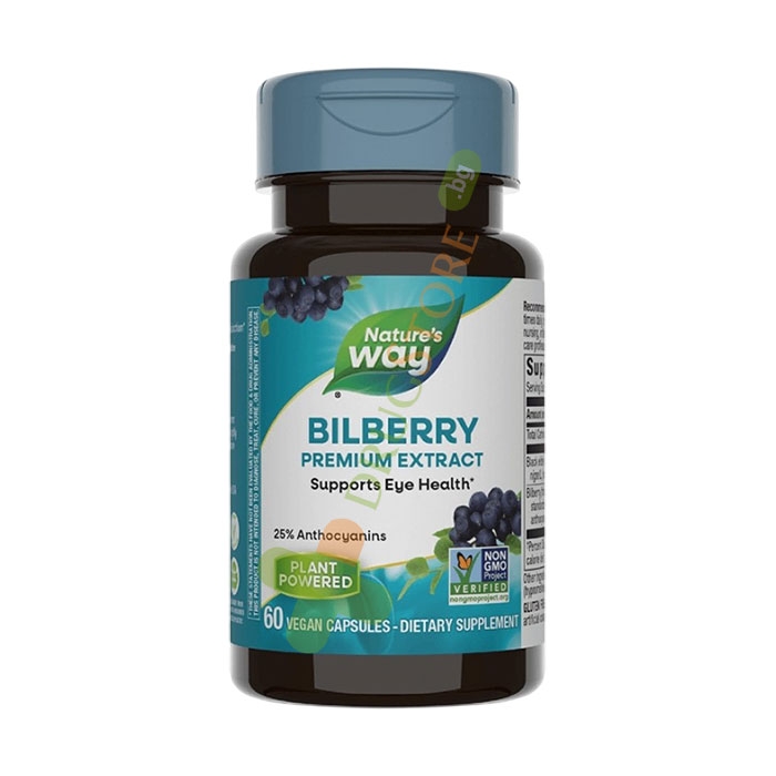ЧЕРНА БОРОВИНКА И БЪЗ капсули 60 броя / NATURE&#039;S WAY BILBERRY