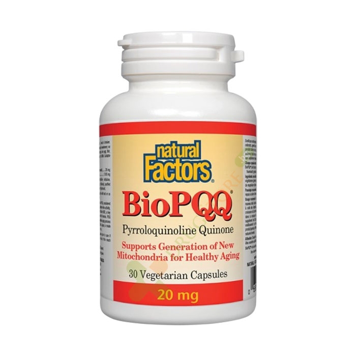 НАТУРАЛ ФАСТОРС БИО PQQ ПИРОЛОХИНОЛИН КВИНОН капсули 20 мг 30 броя / NATURAL FACTORS BIO PQQ (PYRROLOQUINOLINE QUINONE)