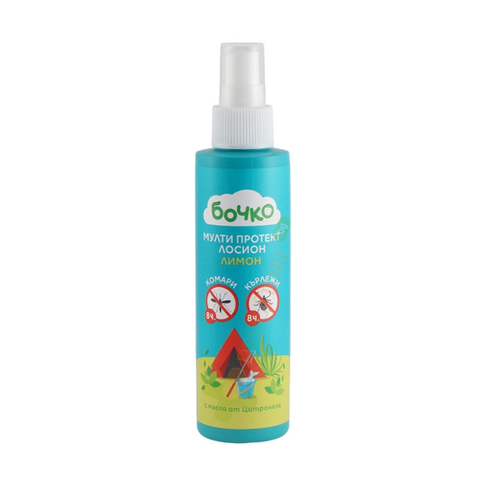 ЛОСИОН МУЛТИ ПРОТЕКТ ЛИМОН СРЕЩУ КОМАРИ И КЪРЛЕЖИ БОЧКО 120 мл / BOCHKO MULTI PROTECT LOTION LEMON AGAINST MOSQUITOES AND TICKS