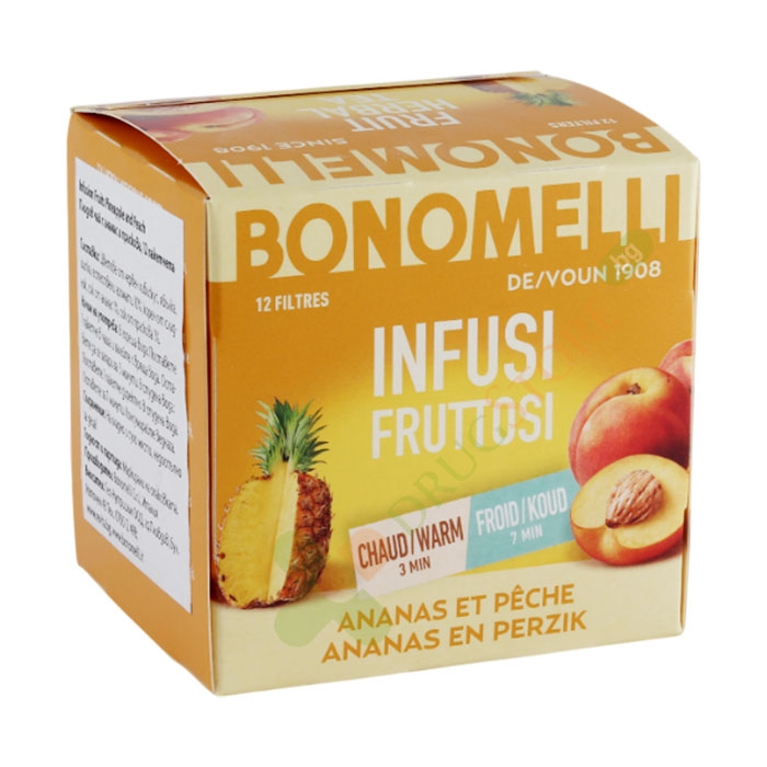 БОНОМЕЛИ ПЛОДОВ ЧАЙ АНАНАС И ПРАСКОВА филтър 12 броя / BONOMELLI TEA PINEAPLE / PEACH filter bags