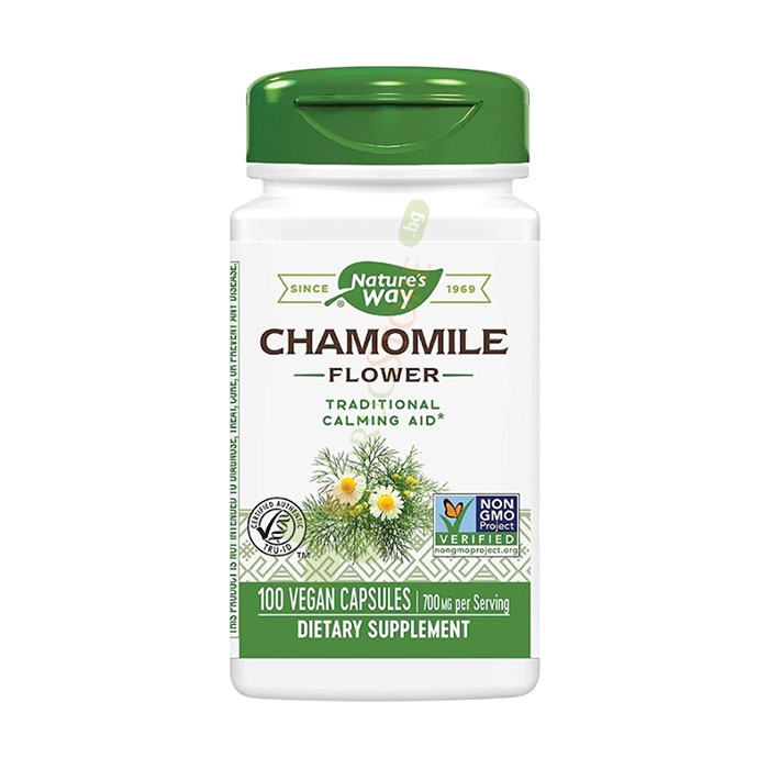 ЛАЙКА ЦВЯТ капсули 350 мг 100 броя / NATURE&#039;S WAY CHAMOMILE FLOWERS