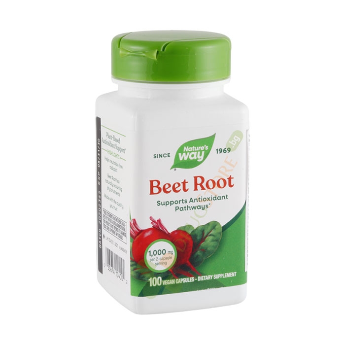 ЧЕРВЕНО ЦВЕКЛО капсули 500 мг 100 броя / NATURE&#039;S WAY BEET ROOT