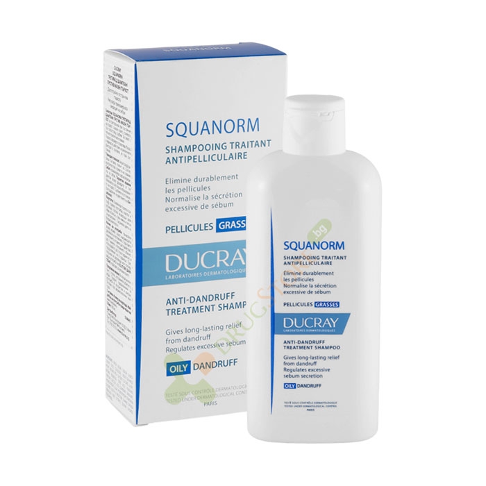 ДЮКРЕ СКВАНОРМ ШАМПОАН ЗА МАЗЕН ПЪРХОТ 200 мл / DUCRAY SQUANORM ANTI - OILY DANDRUFF SHAMPOO
