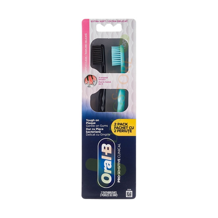 ЧЕТКА ЗА ЗЪБИ ОРАЛ - Б ПРО СЕНЗИТИВ КЛИНИКЪЛ X-SHAPED 2 броя / PROCTER &amp; GAMBLE ORAL-B PRO SENSITIVE CLINICAL X-SHAPED TOOTHBRUSH