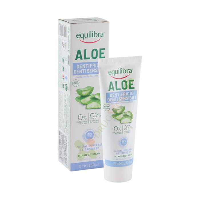 ЕКВИЛИБРА АЛОЕ ВЕРА ГЕЛ - ПАСТА ЗА ЧУВСТВИТЕЛНИ ЗЪБИ 75 мл / EQUILIBRA ALOE DENTIFRICIO DENTI SENSIBILI