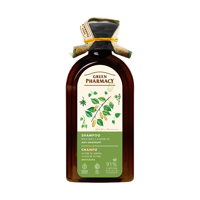 ШАМПОАН ПРОТИВ ПЪРХОТ С БРЕЗА И РИЦИНОВО МАСЛО 350 мл / GREEN PHARMACY ANTI - DANDRUFF SHAMPOO