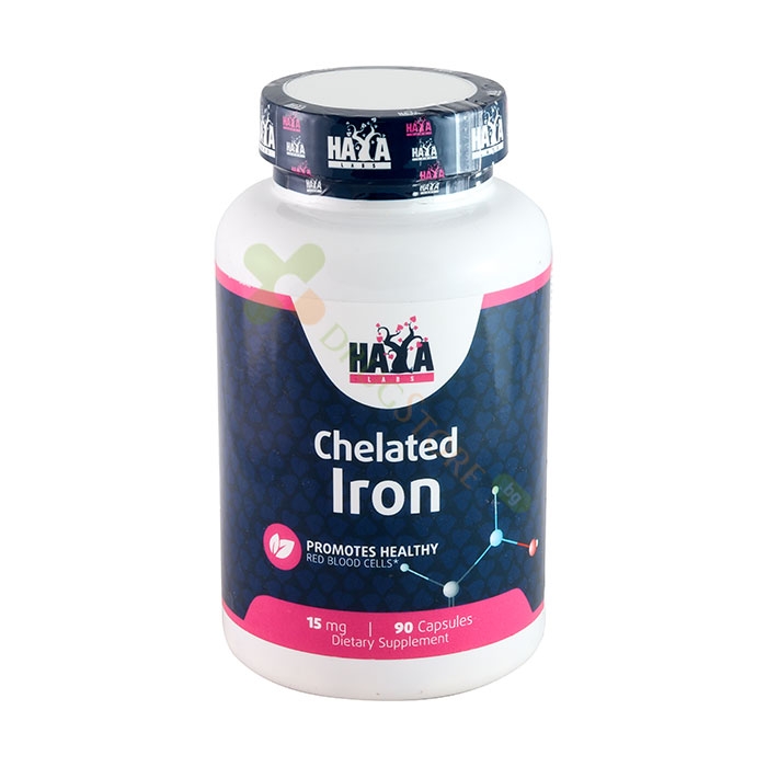 ХАЯ ЛАБС ХЕЛАТИРАНО ЖЕЛЯЗО капсули 15 мг 90 броя / HAYA LABS CHELATED IRON
