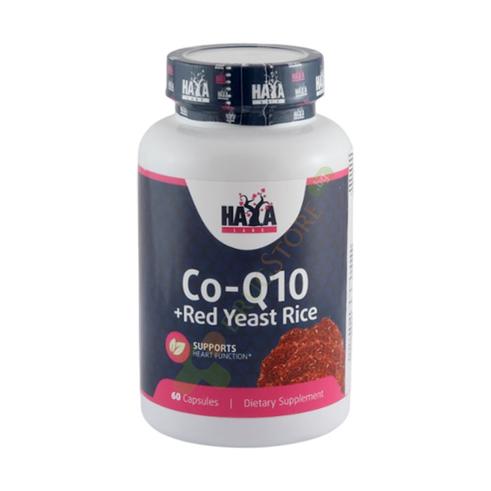 ХАЯ ЛАБС КОЕНЗИМ Q10 + ЧЕРВЕН ОРИЗ капсули 60 броя / HAYA LABS COQ10 PLUS RED YEAST RICE
