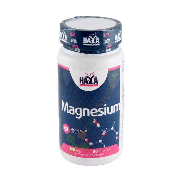 ХАЯ МАГНЕЗИЕВ ЦИТРАТ таблетки 200 мг 50 броя / HAYA LABS MAGNESIUM CITRATE