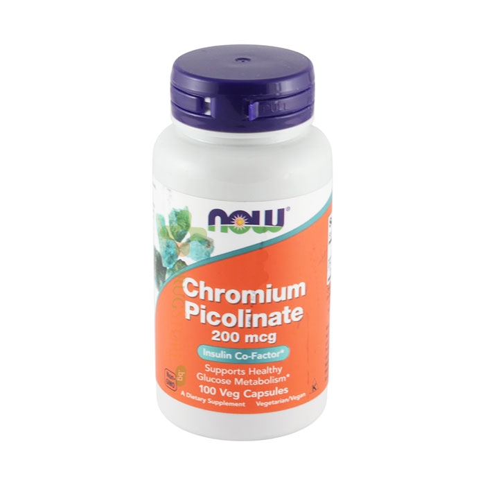 НАУ ФУДС ХРОМ ПИКОЛИНАТ 100 капсули 200 мкг / NOW FOODS CHROMIUM PICOLINATE