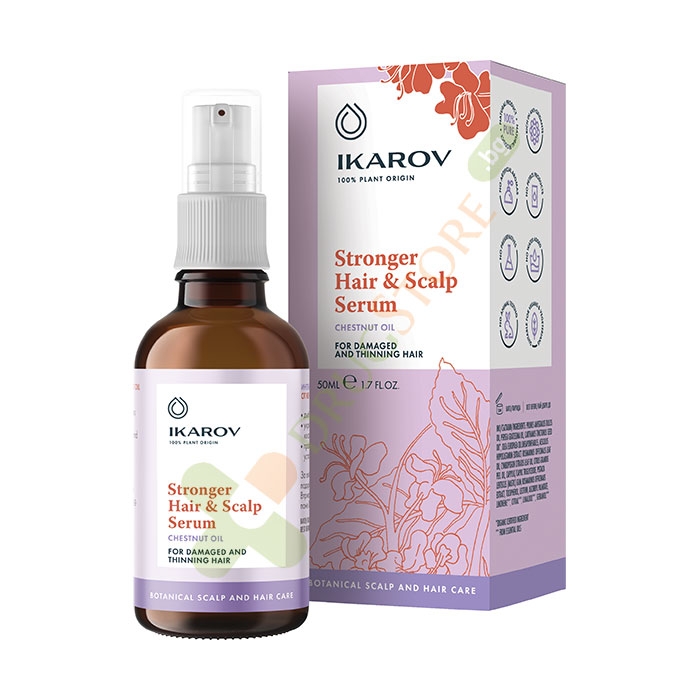 ИКАРОВ ЗАЗДРАВЯВАЩ СЕРУМ С МАСЛО ОТ КЕСТЕН ЗА УВРЕДЕНА КОСА 50 мл / IKAROV STRONGER HAIR &amp; SCALP SERUM