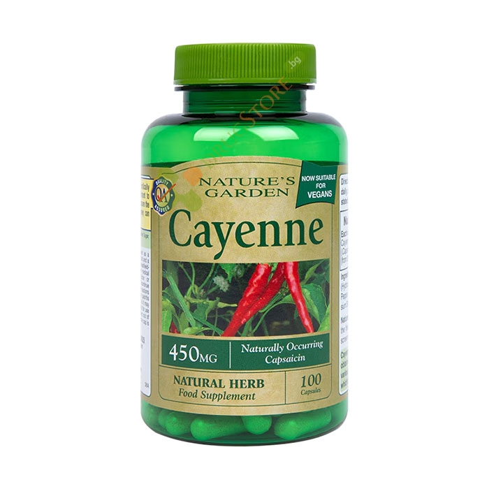 КАЙЕН ПИПЕР капсули 450 мг 100 броя / HOLLAND BARRETT NATURES GARDEN CAYENNE