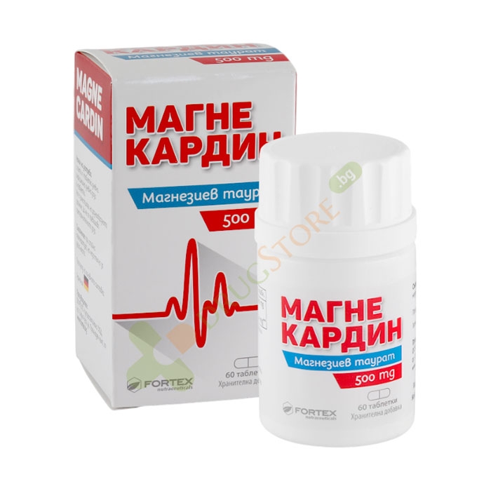 МАГНЕКАРДИН - МАГНЕЗИЕВ ТАУРАТ таблетки 500 мг 60 броя / FORTEX MAGNECARDIN - MAGNESIUM TAURAT