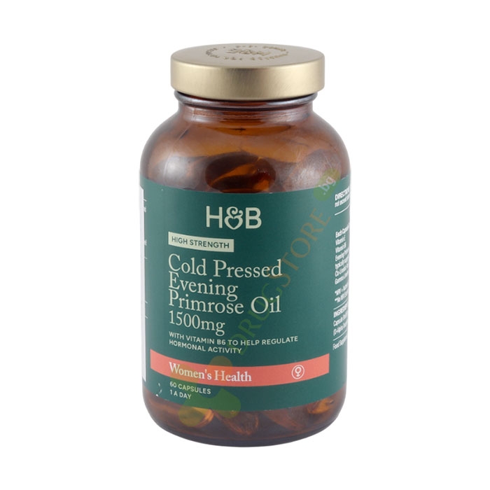 МАСЛО ОТ ВЕЧЕРНА ИГЛИКА С ВИТАМИН B6 капсули 1500 мг 60 броя / HOLLAND &amp; BARRETT EVENING PRIMROSE OIL AND VITAMIN B6