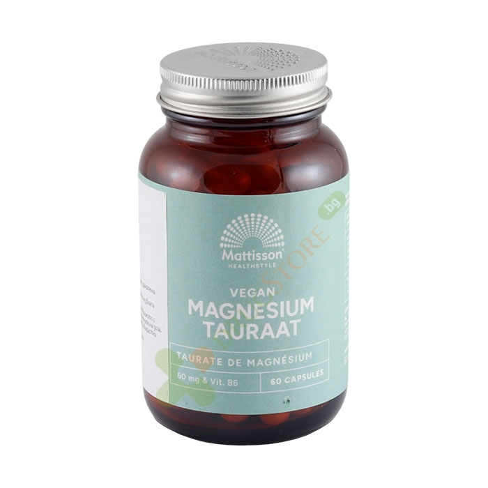 МАТИСЪН МАГНЕЗИЙ (ТАУРАТ) + ВИТАМИН B6 капсули 60 броя / MATTISSON MAGNESIUM TAURATE WITH VITAMIN B6