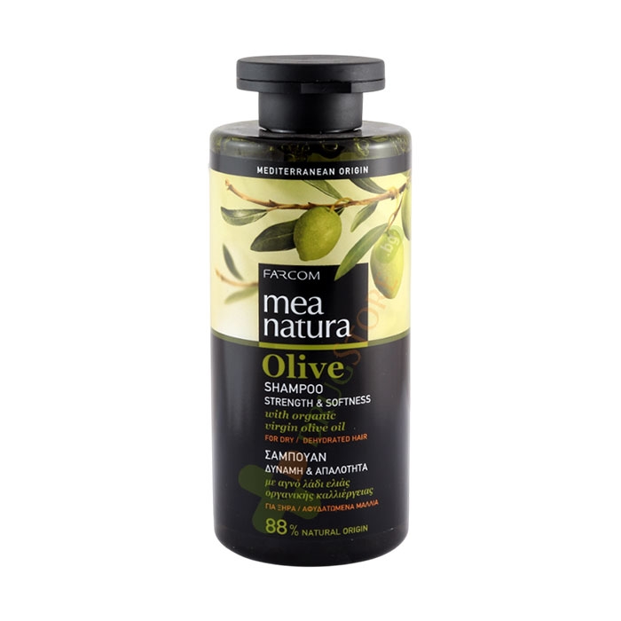 МЕА НАТУРА ШАМПОАН С МАСЛИНА ЗА СУХА И ДЕХИДРАТИРАНА КОСА 300 мл / MEA NATURA OLIVE SHAMPOO STRENGTH &amp; SOFTNESS 300 ml.
