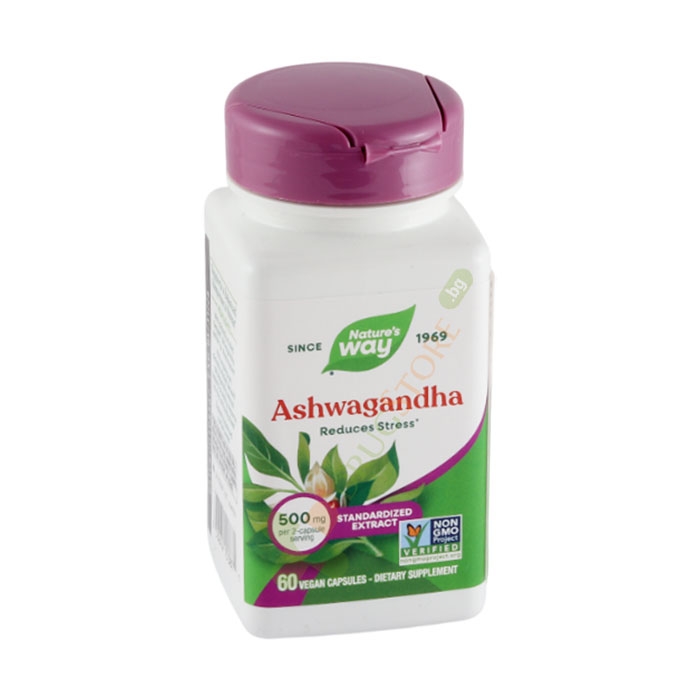 АШВАГАНДА капсули 500 мг 60 броя / NATURE&#039;S WAY ASHWAGANDHA