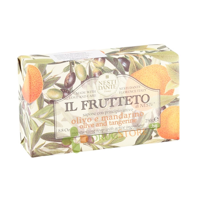 НАТУРАЛЕН ХИДРАТИРАЩ САПУН С МАСЛИНА И МАНДАРИНА 250 г / NESTI DANTE IL FRUTTETO OLIVE &amp; TANGERINE MOISTURISING SOAP