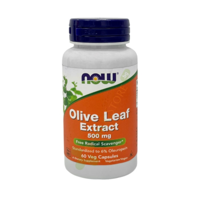 НАУ ФУДС ЕКСТРАКТ ОТ ЛИСТАТА НА МАСЛИНА капсули 500 мг 60 броя / NOW FOODS OLIVE LEAF EXTRACT