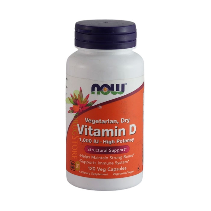 НАУ ФУДС ВИТАМИН D капсули 1000 IU 120 броя / NOW FOODS VITAMIN D