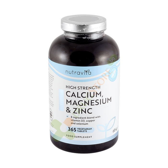 НУТРАВИТА КАЛЦИЙ + МАГНЕЗИЙ + ЦИНК + ВИТАМИН D3 таблетки 365 броя / NUTRAVITA CALCIUM + MAGNESIUM + ZINC + VITAMIN D3