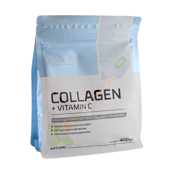 ОСТРОВИТ КОЛАГЕН + ВИТАМИН C НЕОВКУСЕН прах 400 г / OSTROVIT COLLAGEN + VITAMIN C UNFLAVOURED powder