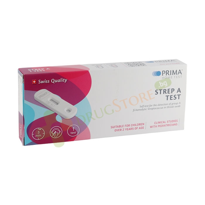 ПРИМА ТЕСТ ЗА СТРЕПТОКОКИ ГРУПА А 1 брой / PRIMA HOME TEST HOME TEST STREP A TEST