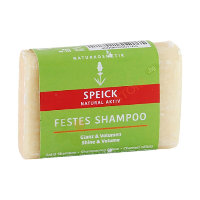 ТВЪРД САПУН ЗА КОСА SPEICK НАТУРАЛ АКТИВ ШАЙН ЕНД ВОЛЮМ 60 г / SPEICK NATURAL AKTIV SOLID SHAMPOO SHINE AND VOLUME