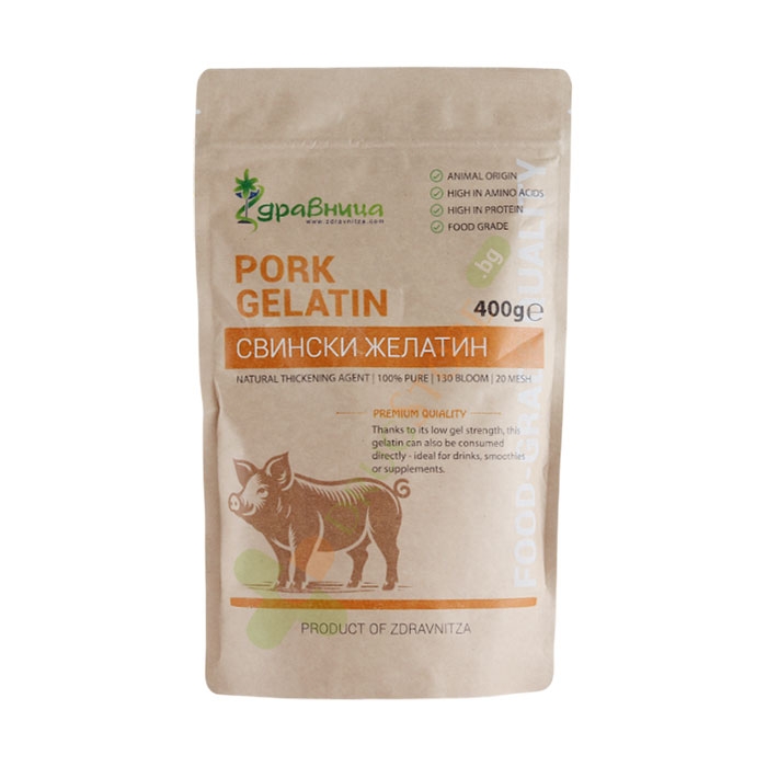 ЗДРАВНИЦА СВИНСКИ ЖЕЛАТИН НА ПРАХ 400 г / ZDRAVNITZA PORK GELATIN POWDER