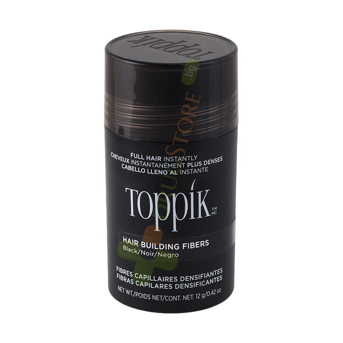 ТОППИК ФИБРИ ЗА КОСА ЧЕРНО 12 г / TOPPIK HAIR BUILDING FIBERS BLACK
