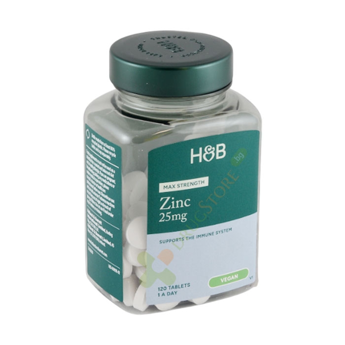 ЦИНК таблетки 25 мг 120 броя / HOLLAND &amp; BARRETT ZINC tablets