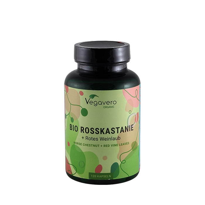 ВЕГАВЕРО ДИВ КЕСТЕН И ЧЕРВЕНИ ЛОЗОВИ ЛИСТА БИО капсули 120 броя / VEGAVERO HORSE CHESTNUT WITH RED VINE LEAVES BIO