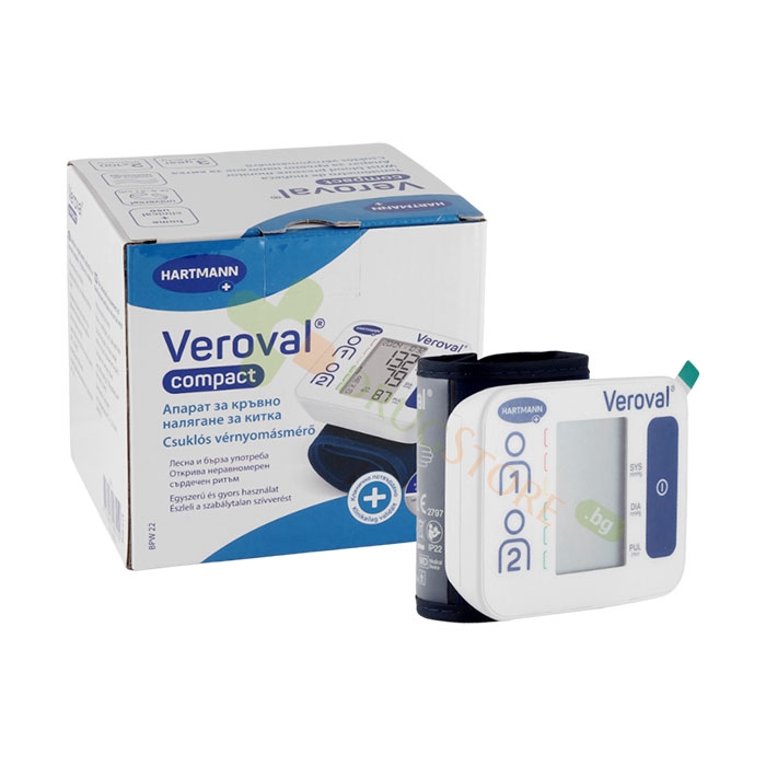 ЕЛЕКТРОНЕН АПАРАТ ЗА КРЪВНО НАЛЯГАНЕ ВЕРОВАЛ КОМПАКТ ЗА КИТКА / VEROVAL COMPACT WRIST BLOOD PRESSURE MONITOR