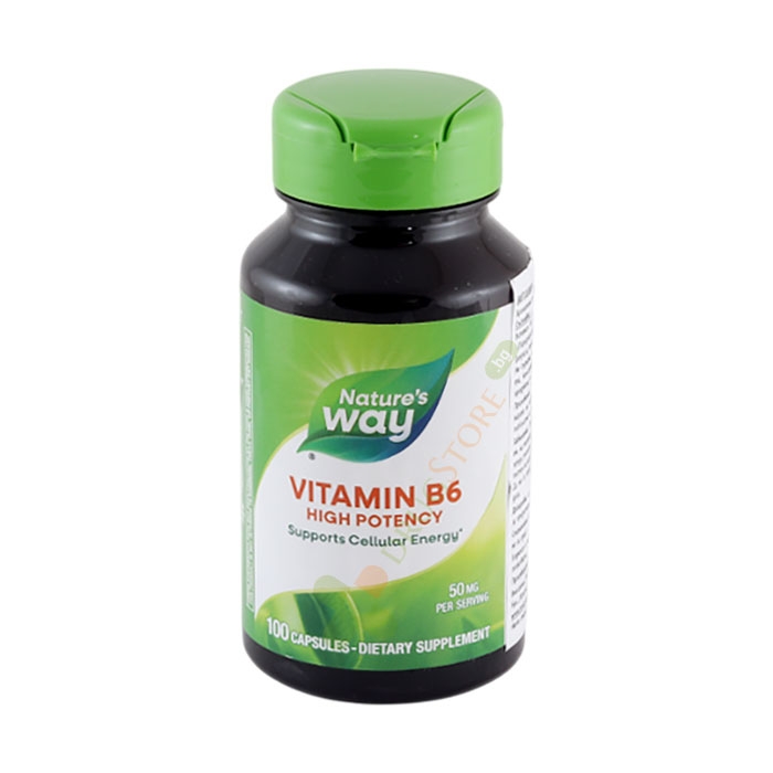 ВИТАМИН B6 ПИРИДОКСИН ХИДРОХЛОРИД капсули 50 мг 100 броя / NATURE&#039;S WAY VITAMIN B6 PYRIDOXINE HCL