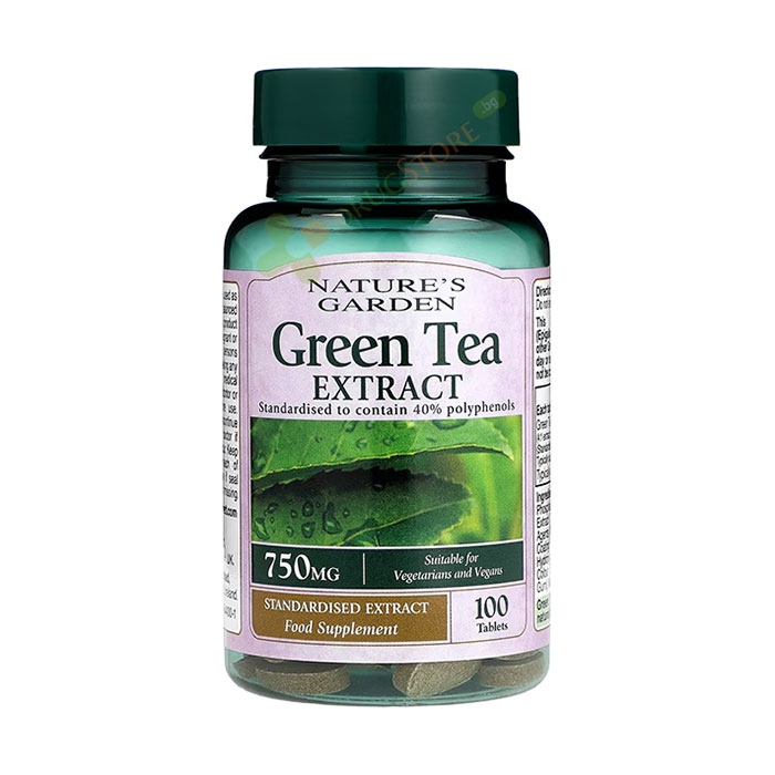 ЕКСТРАКТ ОТ ЗЕЛЕН ЧАЙ таблетки 750 мг 100 броя / HOLLAND BARRETT NATURES GARDEN GREEN TEA EXTRACT